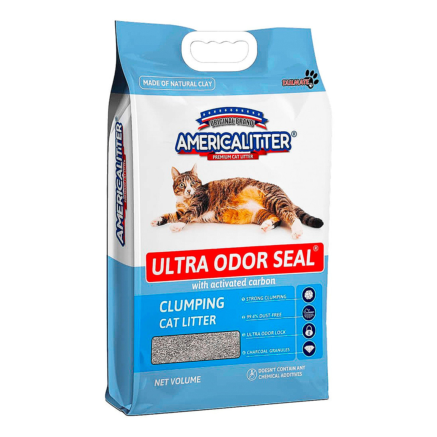 Arena para gato granulada + carbón activado; 7 kg. | AMERICAN LITTER