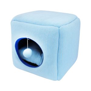 Cama cubo felino acolchada de 34 x 32 cm talla S cuadrada. Incluye una almohada cuadrada en su interior | PET FACTORY