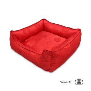 Cama para perro cuadrada talla M de 51 x 51 cm de textura acolchada. Ideal para mascotas de tamaño pequeño a mediano | VANDER PET