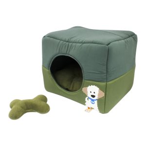 Cama tipo cubo acolchada de 40 x 44 cm talla M con opción a hacerla una cama aplanada cuadrada | PET FACTORY