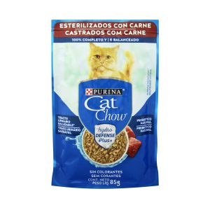 Cat Chow Adultos Esterilizado Carne 85Gr | CAT CHOW
