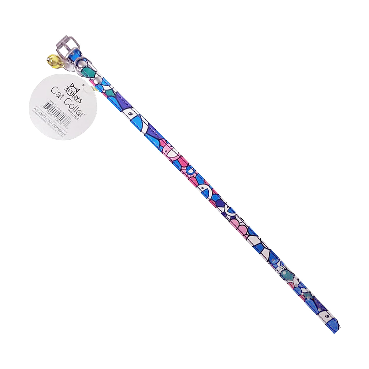 Collar para gato de 32 cm con diseño de FLORES ANIMADAS. | TINYS