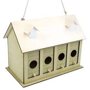 Comedero para aves tipo casita con 4 secciones. - KOOPMAN