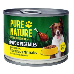 Enlatado P/Perro Pavo Vegetales 170Gr - PURE NATURE