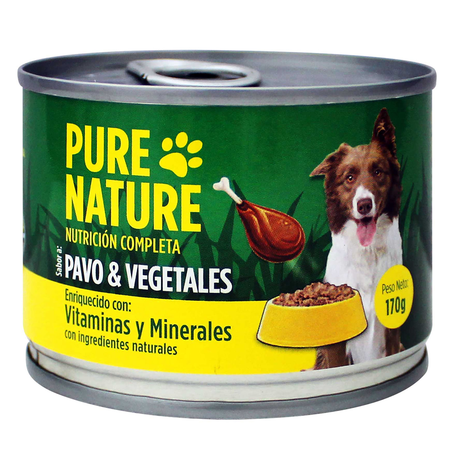 Enlatado P/Perro Pavo Vegetales 170Gr - PURE NATURE