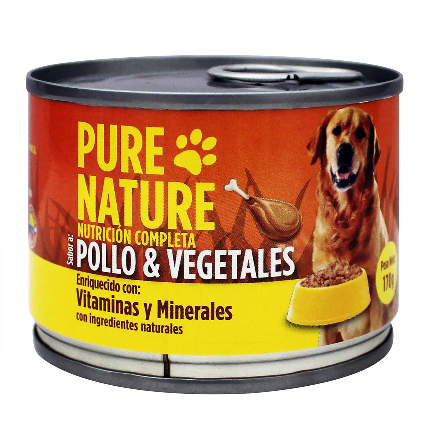Enlatado P/Perro Pollo Vegetales 170Gr - PURE NATURE