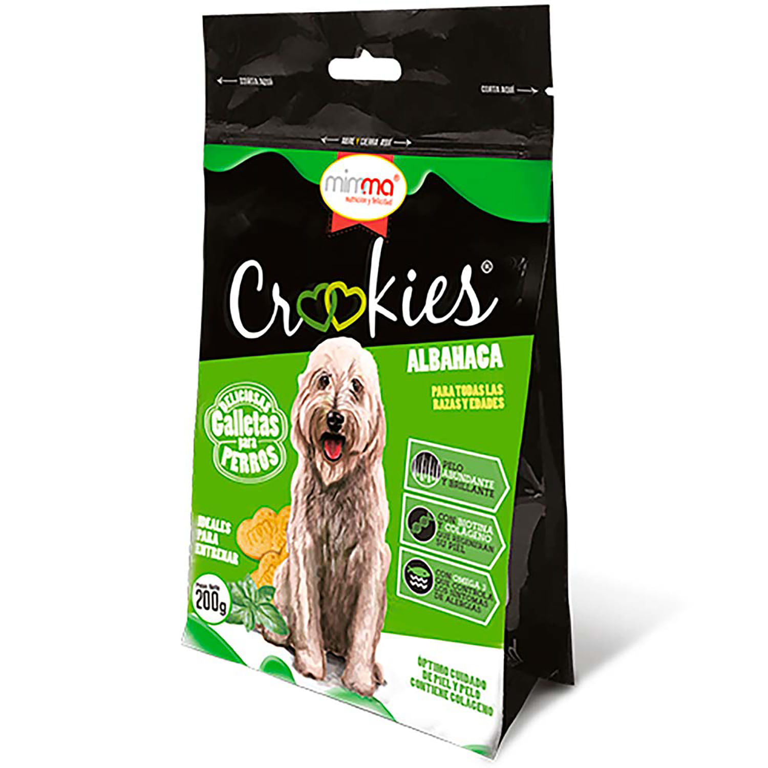 Galletas P/Perro Crookies Albahaca 200Gr | MIMMA