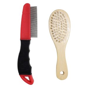 Juego de cepillos para mascotas peine de dientes de acero + peine de cerdas suaves. | DUKES AND TINYS