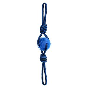 Juguete masticador de 69 cm fabricado a base de cuerda de nylon y bola de goma resistente a mordiscos agresivos - DUKES