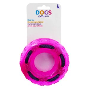 Juguete masticador tipo dona de goma de 12 cm con interior de cuerdas de nylon resistentes a mordiscos - DOGS COLLECTION