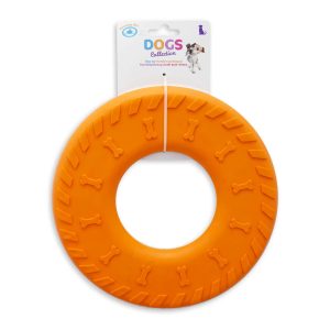 Juguete para perro tipo disco de lanzamiento de 25 cm de diámetro elaborado en caucho natural semi rígido - DOGS COLLECTION
