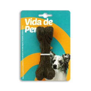 Juguete para perros elaborado en caucho natural semi rígido de 16 cm de forma de hueso | VIDA DE PERRO