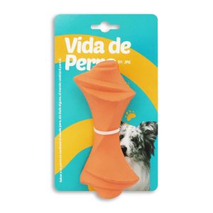 Juguete para perros elaborado en caucho natural semi rígido de 16 cm de forma similar a hueso | VIDA DE PERRO