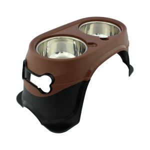 PLATO DOBLE P/MASCOT 47.10X25.40X20.3CM CAFE | DRM