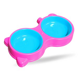 Plato Doble Plastico Cara Gato 33X17Cm B | VANDER PET