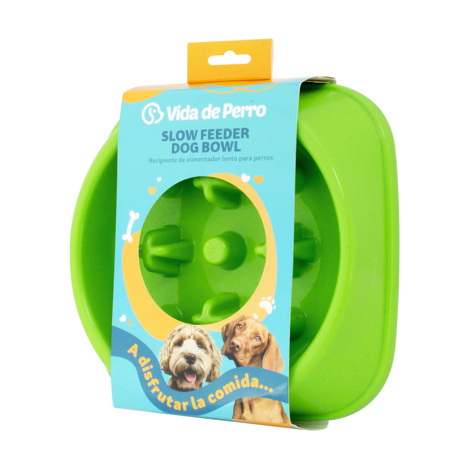 Plato para perro de 22 cm con diseño interno que calma el estrés. | VIDA DE PERRO