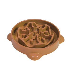 Plato plástico alimenta lento para perro, color chocolate. | VIDA DE PERRO