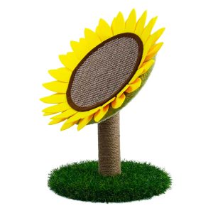 Rascador para gatos de 45.7 x 38 x 30 cm en forma de girasol que ayuda a afilar las garras del gato | FORCE