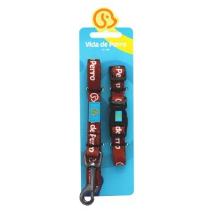 Set de collar con correa para perro a base de nylon resistente a tirones. | VIDA DE PERRO