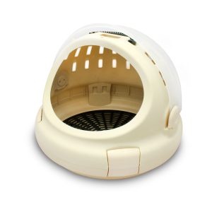 Transportador para gatos tipo cápsula futurista con puerta retráctil. | K HOME