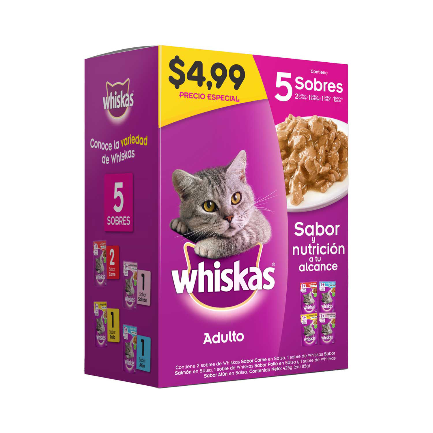 Whiskas Adulto Alimento Humedo Mix5X85Gr | WHISKAS