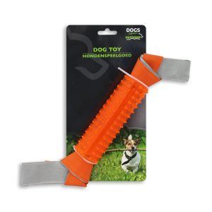 Juguete masticador de 34 cm con cintas de nylon y envoltura tubular de goma resistente a mordiscos agresivos - DOGS COLLECTION