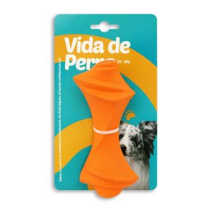 Juguete para perros elaborado en caucho natural semi rígido de 16 cm de forma similar a hueso - VIDA DE PERRO